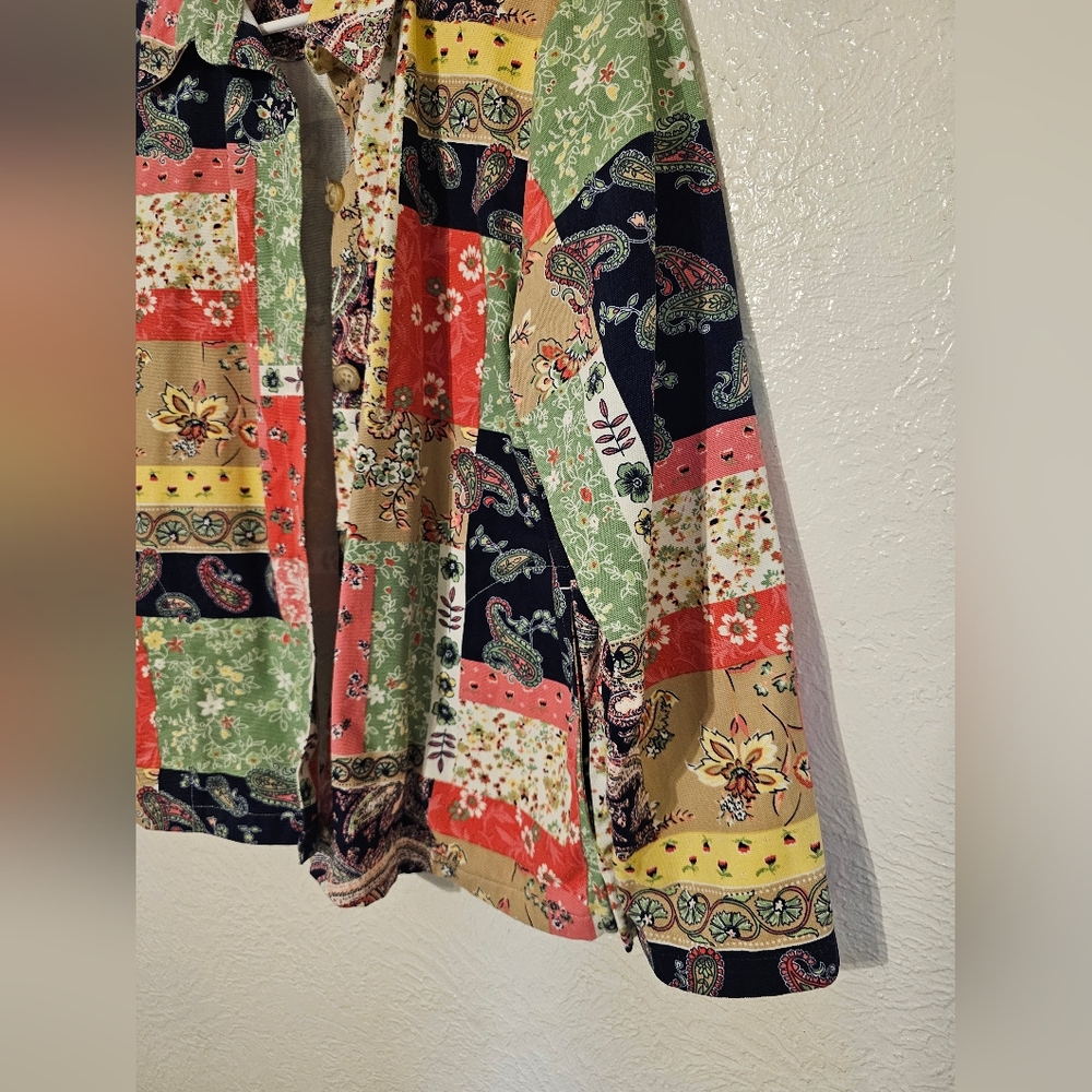 Tog Shop Vintage Patchwork Button-Up Shacket - image 2